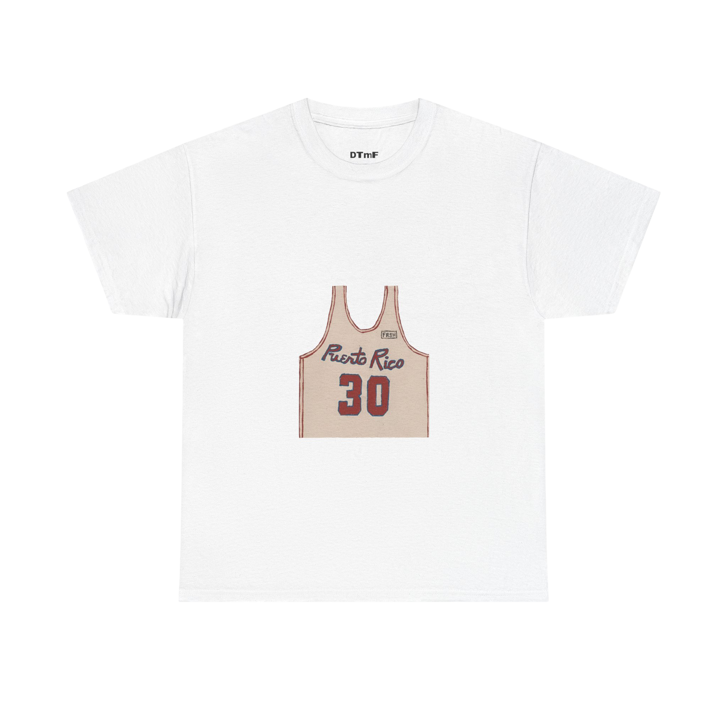 DTMF Merch - Puerto Rico Jersey White Tee