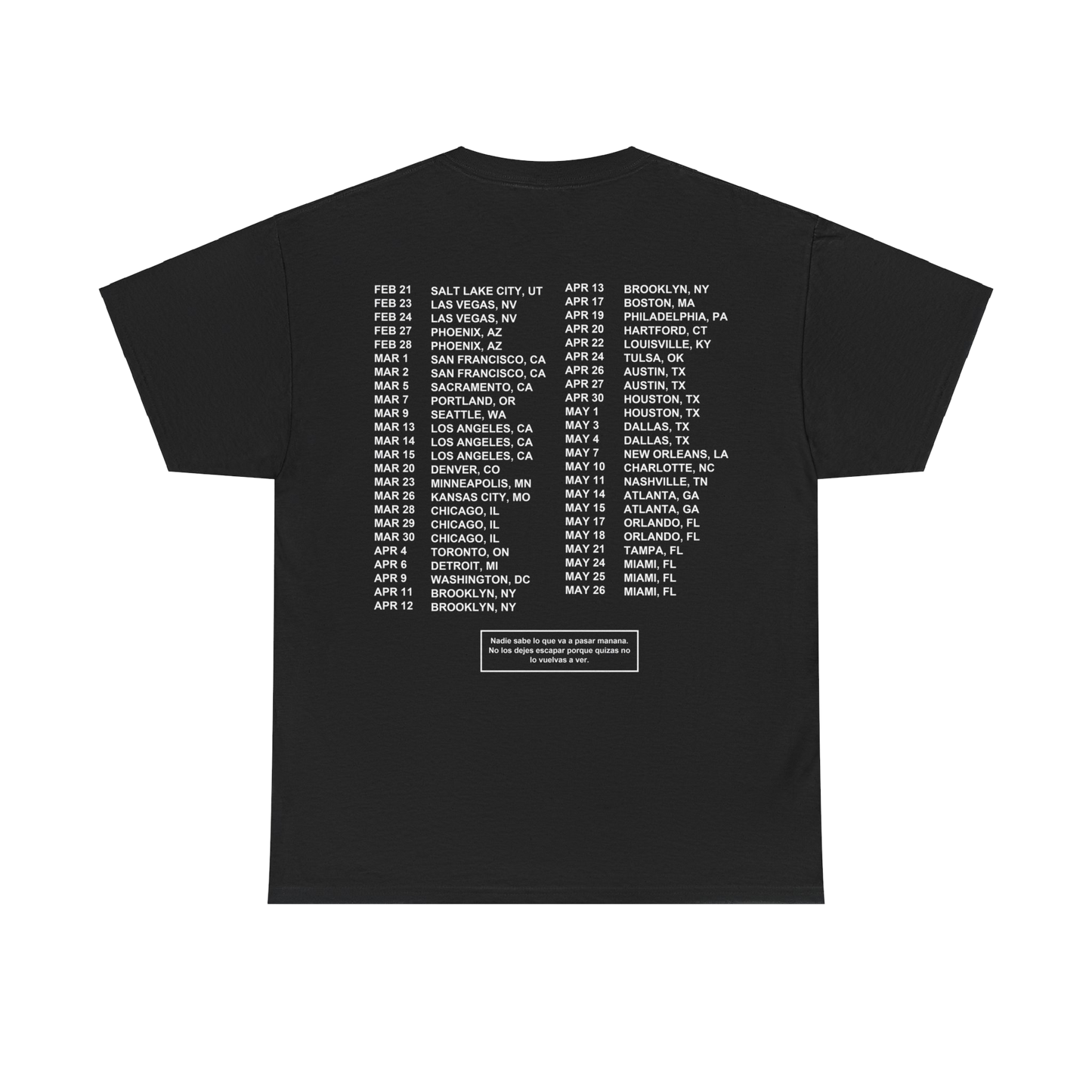 MOST WANTED TOUR - MOST WANTED TOUR DATES BLACK COTTON TEE