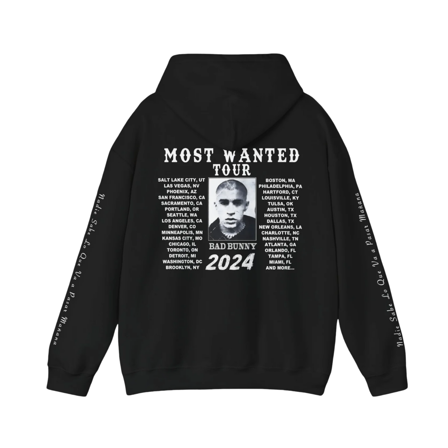 MOST WANTED TOUR - BURNING TELEPHONE TOUR DATES HOODIE BLACK