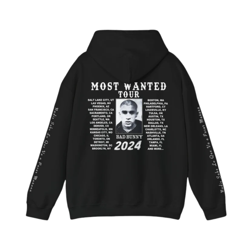 MOST WANTED TOUR - SIGNATURE MUGSHOT TOUR DATES HOODIE BLACK