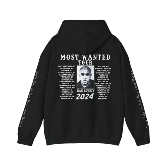 MOST WANTED TOUR - SIGNATURE MUGSHOT TOUR DATES HOODIE BLACK