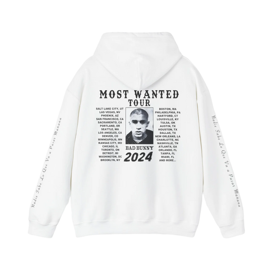 MOST WANTED TOUR - SIGNATURE MUGSHOT TOUR DATES HOODIE WHITE