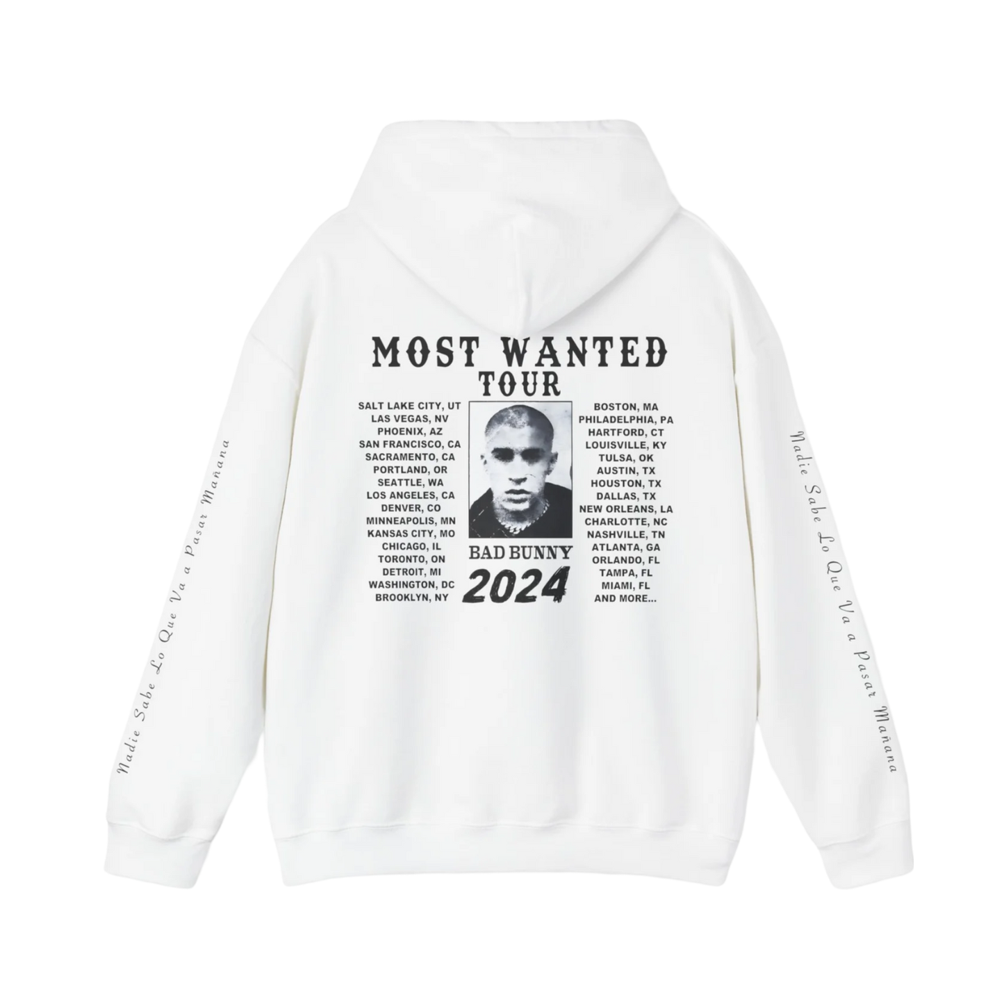 MOST WANTED TOUR - SIGNATURE MUGSHOT TOUR DATES HOODIE WHITE