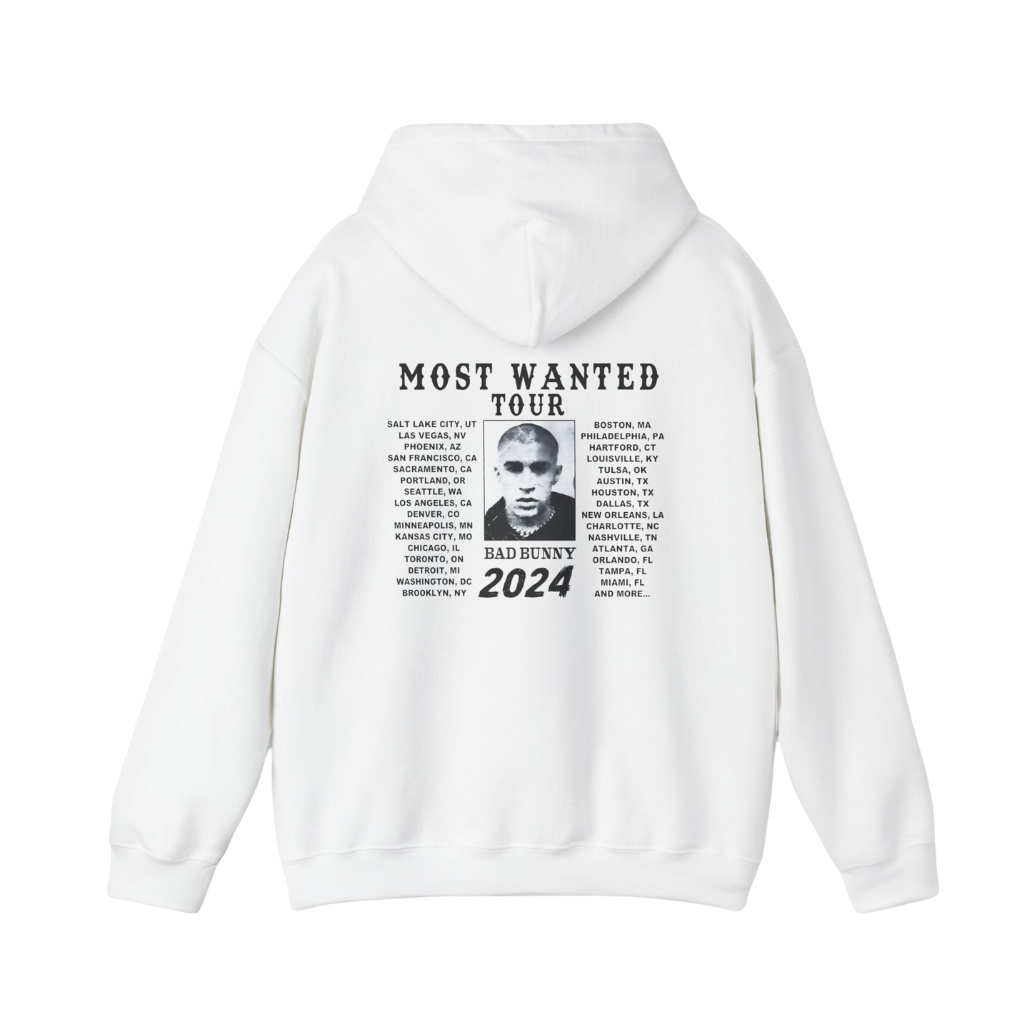 MOST WANTED TOUR - SIGNATURE MUGSHOT TOUR DATES HOODIE WHITE