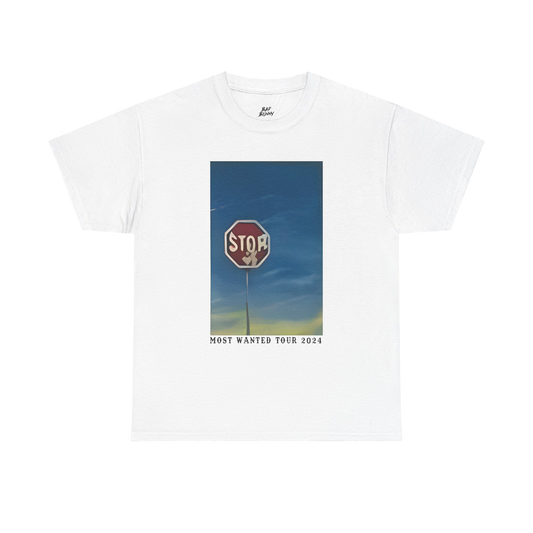 MOST WANTED TOUR - STOP SIGN TOUR DATES WHITE COTTON TEE