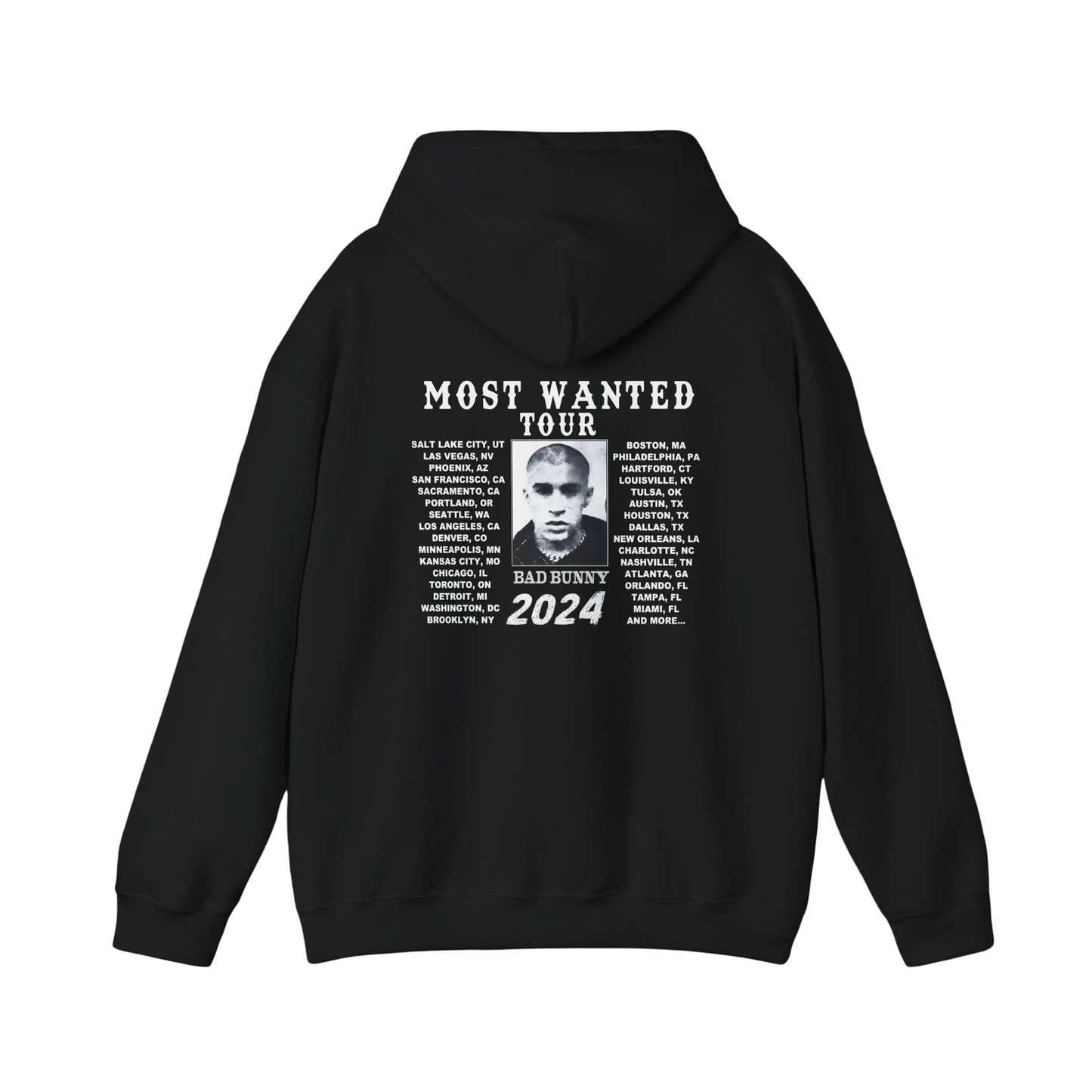 MOST WANTED TOUR - SIGNATURE MUGSHOT TOUR DATES HOODIE BLACK