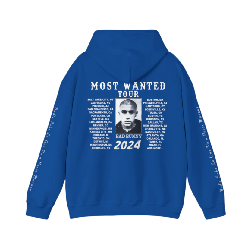 MOST WANTED TOUR - SIGNATURE MUGSHOT TOUR DATES HOODIE BLUE