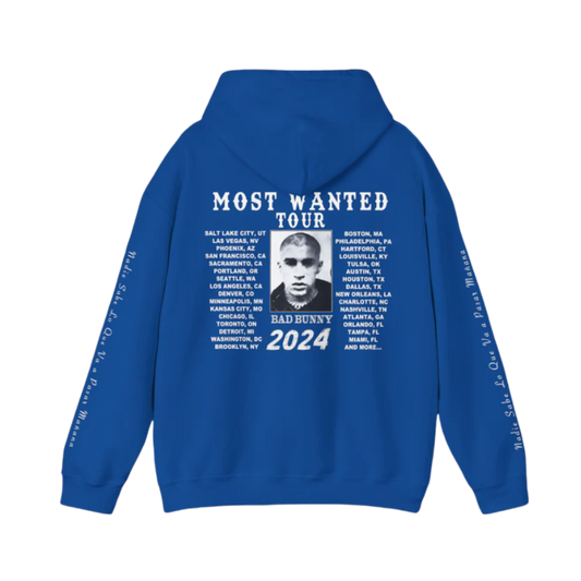 MOST WANTED TOUR - SIGNATURE MUGSHOT TOUR DATES HOODIE BLUE