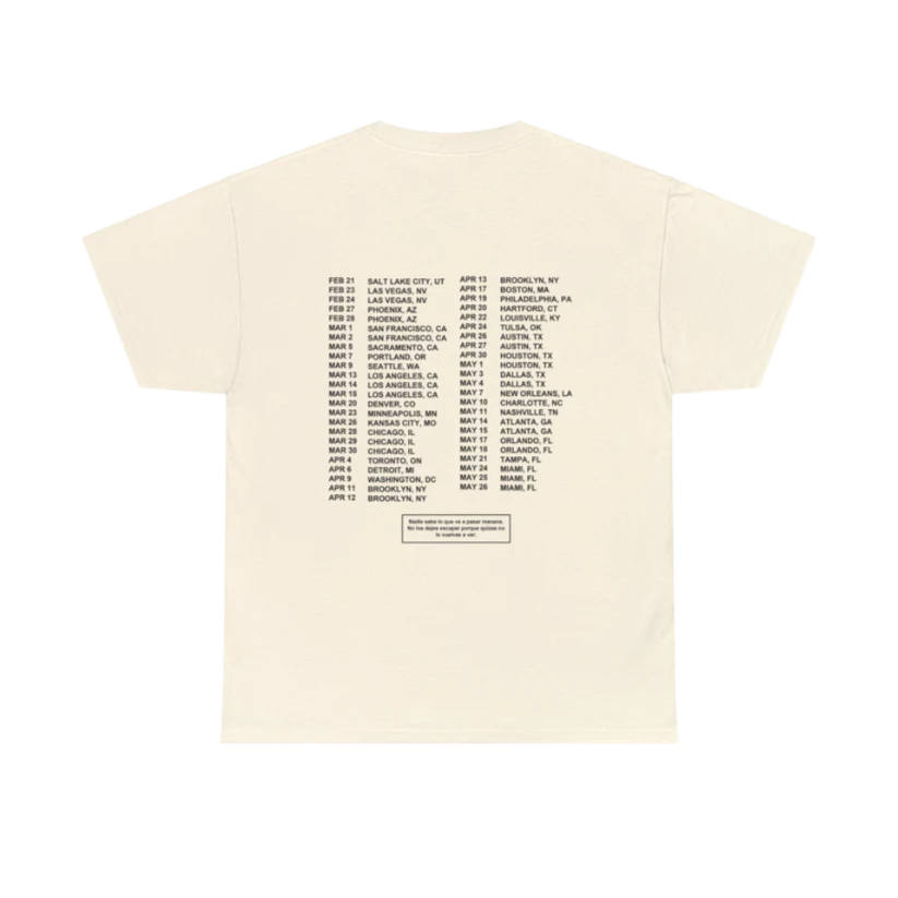 MOST WANTED TOUR - MOST WANTED TOUR DATES NATURAL COTTON TEE