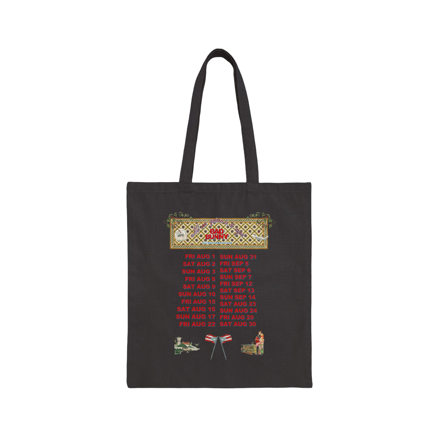 DTMF Merch - Concho Tour Dates Black Tote Bag